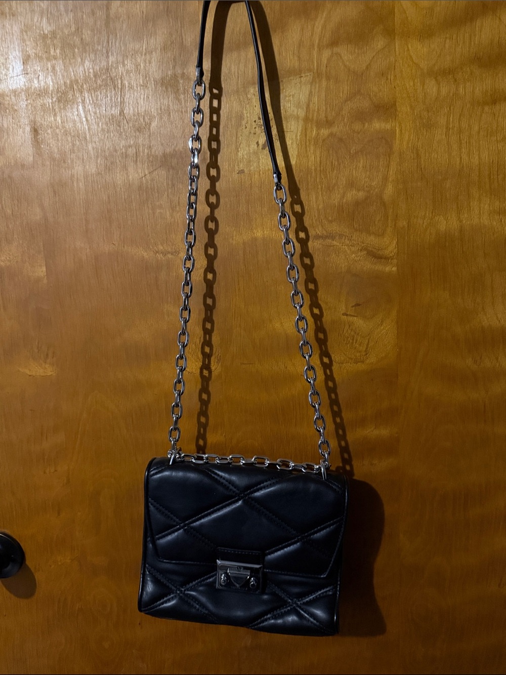 Michael Kors Quilted Black Chain Shoulder Bag
